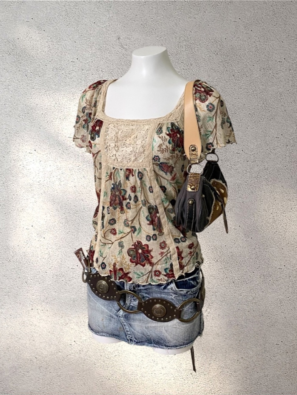 Rare Archive Denim & Supply Ralph Lauren Boho Floral Lace Blouse | Whimsigoth Fa - Picture 4 of 7